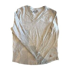 Carhartt T shirt Womens V Neck Long Sleeve Sz XL 16-18  Loose fit  Grey